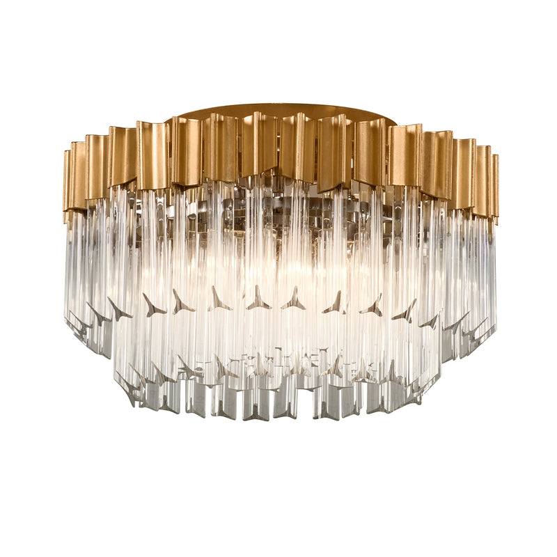 Corbett Lighting - 220-33-GL/SS - Three Light Semi Flush Mount - Charisma - Gold Leaf/Stainless Steel