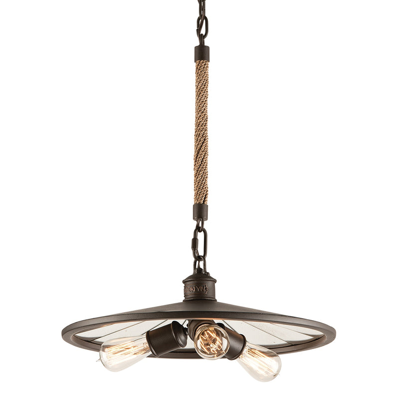 Troy Lighting - F3145-HBZ - Three Light Pendant - Brooklyn - Heritage Bronze