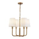 Four Light Chandelier<br /><span style="color:#4AB0CE;">Entrega: 4-10 dias en USA</span><br /><span style="color:#4AB0CE;font-size:60%;">PREGUNTE POR ENTREGA EN PANAMA</span><br />Collection: Plisse<br />Finish: Aged Gold/Opal Matte Glass