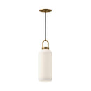 One Light Pendant<br /><span style="color:#4AB0CE;">Entrega: 4-10 dias en USA</span><br /><span style="color:#4AB0CE;font-size:60%;">PREGUNTE POR ENTREGA EN PANAMA</span><br />Collection: Soji<br />Finish: Aged Gold/Opal Matte Glass