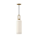 One Light Pendant<br /><span style="color:#4AB0CE;">Entrega: 4-10 dias en USA</span><br /><span style="color:#4AB0CE;font-size:60%;">PREGUNTE POR ENTREGA EN PANAMA</span><br />Collection: Soji<br />Finish: Aged Gold/Opal Matte Glass