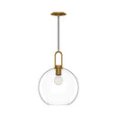 One Light Pendant<br /><span style="color:#4AB0CE;">Entrega: 4-10 dias en USA</span><br /><span style="color:#4AB0CE;font-size:60%;">PREGUNTE POR ENTREGA EN PANAMA</span><br />Collection: Soji<br />Finish: Aged Gold/Clear Glass