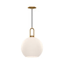 One Light Pendant<br /><span style="color:#4AB0CE;">Entrega: 4-10 dias en USA</span><br /><span style="color:#4AB0CE;font-size:60%;">PREGUNTE POR ENTREGA EN PANAMA</span><br />Collection: Soji<br />Finish: Aged Gold/Opal Matte Glass