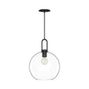 One Light Pendant<br /><span style="color:#4AB0CE;">Entrega: 4-10 dias en USA</span><br /><span style="color:#4AB0CE;font-size:60%;">PREGUNTE POR ENTREGA EN PANAMA</span><br />Collection: Soji<br />Finish: Clear Glass/Matte Black