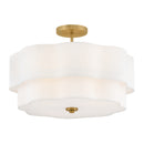 LED Semi-Flush Mount<br /><span style="color:#4AB0CE;">Entrega: 8-9 semanas en USA</span><br /><span style="color:#4AB0CE;font-size:60%;">PREGUNTE POR ENTREGA EN PANAMA</span><br />Collection: Gwen<br />Finish: Lacquered Brass