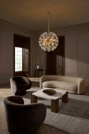 LED Chandelier<br /><span style="color:#4AB0CE;">Entrega: 4-10 dias en USA</span><br /><span style="color:#4AB0CE;font-size:60%;">PREGUNTE POR ENTREGA EN PANAMA</span><br />Collection: Maya<br />Finish: Unlacquered Brass
