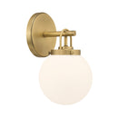 One Light Bath Sconce<br /><span style="color:#4AB0CE;">Entrega: 4-10 dias en USA</span><br /><span style="color:#4AB0CE;font-size:60%;">PREGUNTE POR ENTREGA EN PANAMA</span><br />Collection: Ortesa<br />Finish: Legacy Brass