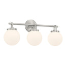 Three Light Vanity<br /><span style="color:#4AB0CE;">Entrega: 4-10 dias en USA</span><br /><span style="color:#4AB0CE;font-size:60%;">PREGUNTE POR ENTREGA EN PANAMA</span><br />Collection: Ortesa<br />Finish: Brushed Nickel