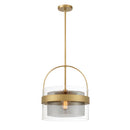 One Light Convertible Pendant/Semi-Flush Mount<br /><span style="color:#4AB0CE;">Entrega: 4-10 dias en USA</span><br /><span style="color:#4AB0CE;font-size:60%;">PREGUNTE POR ENTREGA EN PANAMA</span><br />Collection: Ravik<br />Finish: Legacy Brass