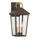 Two Light Outdoor Wall Lantern<br /><span style="color:#4AB0CE;">Entrega: 5-6 semanas en USA</span><br /><span style="color:#4AB0CE;font-size:60%;">PREGUNTE POR ENTREGA EN PANAMA</span><br />Collection: Bayra<br />Finish: Painted Legacy Brass