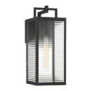 One Light Outdoor Wall Sconce<br /><span style="color:#4AB0CE;">Entrega: 4-10 dias en USA</span><br /><span style="color:#4AB0CE;font-size:60%;">PREGUNTE POR ENTREGA EN PANAMA</span><br />Collection: Edgewood<br />Finish: Dark Matte Black