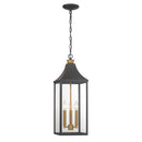 Three Light Outdoor Hanging Lantern<br /><span style="color:#4AB0CE;">Entrega: 4-10 dias en USA</span><br /><span style="color:#4AB0CE;font-size:60%;">PREGUNTE POR ENTREGA EN PANAMA</span><br />Collection: Hurstborne<br />Finish: Dark Matte Black