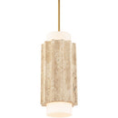 Modern Forms - PD-62516-35-WV/AB - LED Mini Pendant - Caviar - Beige Travertine/Aged Brass