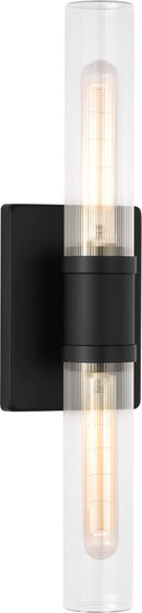 Two Light Vanity<br /><span style="color:#4AB0CE;">Entrega: 4-10 dias en USA</span><br /><span style="color:#4AB0CE;font-size:60%;">PREGUNTE POR ENTREGA EN PANAMA</span><br />Collection: Keaton<br />Finish: Midnight Black/Midnight Black