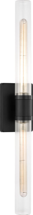Two Light Vanity<br /><span style="color:#4AB0CE;">Entrega: 4-10 dias en USA</span><br /><span style="color:#4AB0CE;font-size:60%;">PREGUNTE POR ENTREGA EN PANAMA</span><br />Collection: Keaton<br />Finish: Midnight Black | Midnight Black
