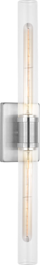 Two Light Vanity<br /><span style="color:#4AB0CE;">Entrega: 4-10 dias en USA</span><br /><span style="color:#4AB0CE;font-size:60%;">PREGUNTE POR ENTREGA EN PANAMA</span><br />Collection: Keaton<br />Finish: Brushed Nickel/Brushed Nickel