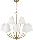 12 Light Chandelier<br /><span style="color:#4AB0CE;">Entrega: 4-5 semanas en USA</span><br /><span style="color:#4AB0CE;font-size:60%;">PREGUNTE POR ENTREGA EN PANAMA</span><br />Collection: Marina<br />Finish: Burnished Brass/Burnished Brass