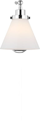 One Light Wall Sconce<br /><span style="color:#4AB0CE;">Entrega: 4-10 dias en USA</span><br /><span style="color:#4AB0CE;font-size:60%;">PREGUNTE POR ENTREGA EN PANAMA</span><br />Collection: Wellfleet<br />Finish: Polished Nickel | Polished Nickel
