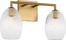Two Light Bath<br /><span style="color:#4AB0CE;">Entrega: 4-10 dias en USA</span><br /><span style="color:#4AB0CE;font-size:60%;">PREGUNTE POR ENTREGA EN PANAMA</span><br />Collection: Serafina<br />Finish: Burnished Brass/Burnished Brass