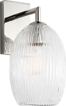 One Light Wall Sconce<br /><span style="color:#4AB0CE;">Entrega: 4-10 dias en USA</span><br /><span style="color:#4AB0CE;font-size:60%;">PREGUNTE POR ENTREGA EN PANAMA</span><br />Collection: Serafina<br />Finish: Polished Nickel | Polished Nickel