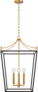 Four Light Lantern<br /><span style="color:#4AB0CE;">Entrega: 4-10 dias en USA</span><br /><span style="color:#4AB0CE;font-size:60%;">PREGUNTE POR ENTREGA EN PANAMA</span><br />Collection: Carlyle<br />Finish: Midnight Black | Burnished Brass