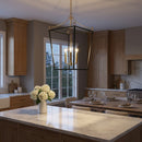 Visual Comfort Studio - KSC1194MBK - Four Light Lantern - Carlyle - Midnight Black | Burnished Brass