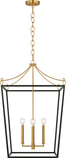 Four Light Lantern<br /><span style="color:#4AB0CE;">Entrega: 4-10 dias en USA</span><br /><span style="color:#4AB0CE;font-size:60%;">PREGUNTE POR ENTREGA EN PANAMA</span><br />Collection: Carlyle<br />Finish: Midnight Black | Burnished Brass