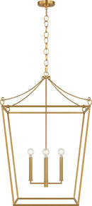 Four Light Lantern<br /><span style="color:#4AB0CE;">Entrega: 4-10 dias en USA</span><br /><span style="color:#4AB0CE;font-size:60%;">PREGUNTE POR ENTREGA EN PANAMA</span><br />Collection: Carlyle<br />Finish: Burnished Brass | Burnished Brass