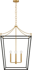 Four Light Lantern<br /><span style="color:#4AB0CE;">Entrega: 4-10 dias en USA</span><br /><span style="color:#4AB0CE;font-size:60%;">PREGUNTE POR ENTREGA EN PANAMA</span><br />Collection: Carlyle<br />Finish: Midnight Black | Burnished Brass