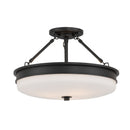 Three Light Semi-Flush Mount<br /><span style="color:#4AB0CE;">Entrega: 4-10 dias en USA</span><br /><span style="color:#4AB0CE;font-size:60%;">PREGUNTE POR ENTREGA EN PANAMA</span><br />Collection: Halora<br />Finish: Dark Matte Black