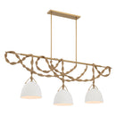 Three Light Linear Chandelier<br /><span style="color:#4AB0CE;">Entrega: 4-10 dias en USA</span><br /><span style="color:#4AB0CE;font-size:60%;">PREGUNTE POR ENTREGA EN PANAMA</span><br />Collection: Cordón<br />Finish: Legacy Brass