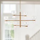LED Chandelier<br /><span style="color:#4AB0CE;">Entrega: 1-2 semanas en USA</span><br /><span style="color:#4AB0CE;font-size:60%;">PREGUNTE POR ENTREGA EN PANAMA</span><br />Collection: Sutton<br />Finish: Vintage Brass/Clear Glass