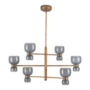 LED Chandelier<br /><span style="color:#4AB0CE;">Entrega: 1-2 semanas en USA</span><br /><span style="color:#4AB0CE;font-size:60%;">PREGUNTE POR ENTREGA EN PANAMA</span><br />Collection: Sutton<br />Finish: Vintage Brass/Smoked Glass