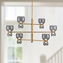 Alora - CH310336VBSM - LED Chandelier - Sutton - Vintage Brass/Smoked Glass