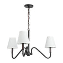 Three Light Chandelier<br /><span style="color:#4AB0CE;">Entrega: 1-2 semanas en USA</span><br /><span style="color:#4AB0CE;font-size:60%;">PREGUNTE POR ENTREGA EN PANAMA</span><br />Collection: Sloan<br />Finish: Matte Black/White Linen