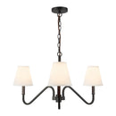 Three Light Chandelier<br /><span style="color:#4AB0CE;">Entrega: 1-2 semanas en USA</span><br /><span style="color:#4AB0CE;font-size:60%;">PREGUNTE POR ENTREGA EN PANAMA</span><br />Collection: Sloan<br />Finish: Matte Black/White Linen