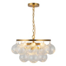 Three Light Chandelier<br /><span style="color:#4AB0CE;">Entrega: 4-10 dias en USA</span><br /><span style="color:#4AB0CE;font-size:60%;">PREGUNTE POR ENTREGA EN PANAMA</span><br />Collection: Faye<br />Finish: Brushed Gold/Clear Ribbed Glass
