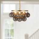 Alora - CH654318BGSM - Three Light Chandelier - Faye - Brushed Gold/Smoked Glass