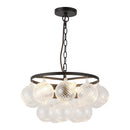 Three Light Chandelier<br /><span style="color:#4AB0CE;">Entrega: 4-10 dias en USA</span><br /><span style="color:#4AB0CE;font-size:60%;">PREGUNTE POR ENTREGA EN PANAMA</span><br />Collection: Faye<br />Finish: Matte Black/Clear Ribbed Glass