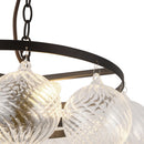 Three Light Chandelier<br /><span style="color:#4AB0CE;">Entrega: 4-10 dias en USA</span><br /><span style="color:#4AB0CE;font-size:60%;">PREGUNTE POR ENTREGA EN PANAMA</span><br />Collection: Faye<br />Finish: Matte Black/Clear Ribbed Glass