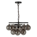 Three Light Chandelier<br /><span style="color:#4AB0CE;">Entrega: 4-10 dias en USA</span><br /><span style="color:#4AB0CE;font-size:60%;">PREGUNTE POR ENTREGA EN PANAMA</span><br />Collection: Faye<br />Finish: Matte Black/Smoked Solid Glass