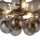 Three Light Chandelier<br /><span style="color:#4AB0CE;">Entrega: 4-10 dias en USA</span><br /><span style="color:#4AB0CE;font-size:60%;">PREGUNTE POR ENTREGA EN PANAMA</span><br />Collection: Faye<br />Finish: Matte Black/Smoked Solid Glass