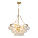 Six Light Chandelier<br /><span style="color:#4AB0CE;">Entrega: 4-10 dias en USA</span><br /><span style="color:#4AB0CE;font-size:60%;">PREGUNTE POR ENTREGA EN PANAMA</span><br />Collection: Faye<br />Finish: Brushed Gold/Clear Ribbed Glass