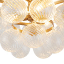 Six Light Chandelier<br /><span style="color:#4AB0CE;">Entrega: 4-10 dias en USA</span><br /><span style="color:#4AB0CE;font-size:60%;">PREGUNTE POR ENTREGA EN PANAMA</span><br />Collection: Faye<br />Finish: Brushed Gold/Clear Ribbed Glass