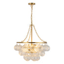 Alora - CH654624BGRC - Six Light Chandelier - Faye - Brushed Gold/Clear Ribbed Glass