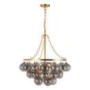 Six Light Chandelier<br /><span style="color:#4AB0CE;">Entrega: 4-10 dias en USA</span><br /><span style="color:#4AB0CE;font-size:60%;">PREGUNTE POR ENTREGA EN PANAMA</span><br />Collection: Faye<br />Finish: Brushed Gold/Smoked Glass