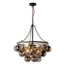 Six Light Chandelier<br /><span style="color:#4AB0CE;">Entrega: 4-10 dias en USA</span><br /><span style="color:#4AB0CE;font-size:60%;">PREGUNTE POR ENTREGA EN PANAMA</span><br />Collection: Faye<br />Finish: Matte Black/Smoked Solid Glass