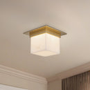 Alora - FM356085PTBAR - One Light Flush Mount - Mineral - Patina Brass/Alabaster