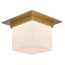 One Light Flush Mount<br /><span style="color:#4AB0CE;">Entrega: 4-10 dias en USA</span><br /><span style="color:#4AB0CE;font-size:60%;">PREGUNTE POR ENTREGA EN PANAMA</span><br />Collection: Mineral<br />Finish: Patina Brass/Opal Glass