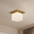 Alora - FM356085PTBOP - One Light Flush Mount - Mineral - Patina Brass/Opal Glass